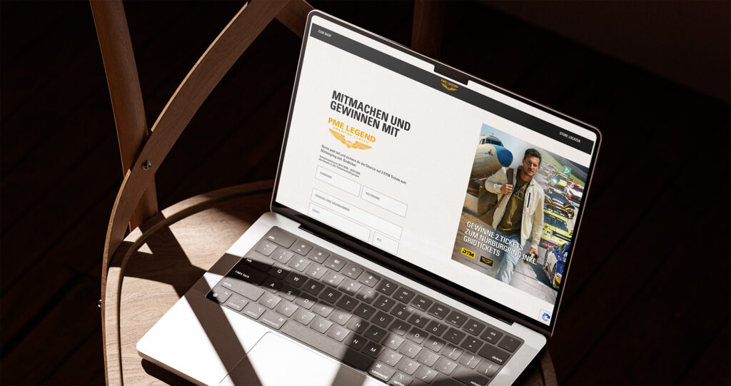 PME Legend Gewinnspiel Landingpage erstellt von der OneLine Werbeagentur in Ellwangen