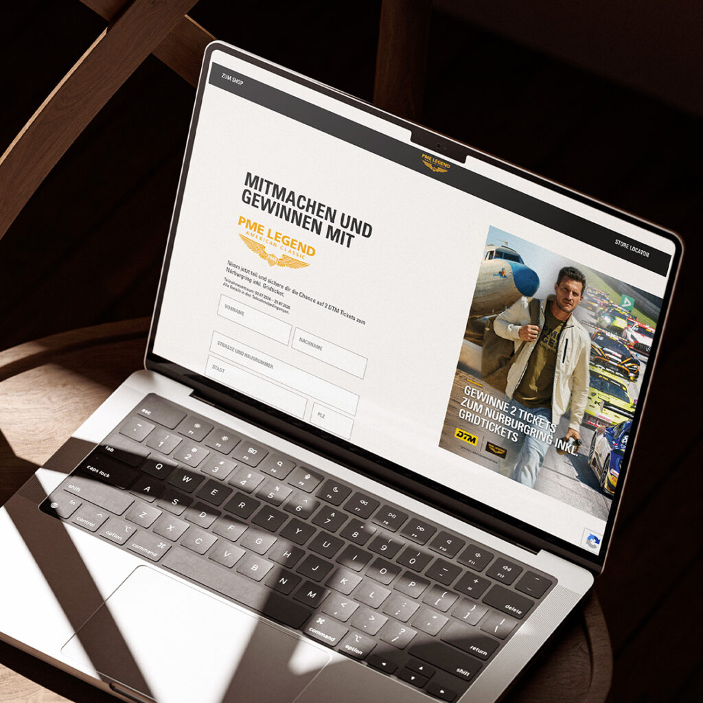 PME Legend Gewinnspiel Landingpage erstellt von der OneLine Werbeagentur in Ellwangen